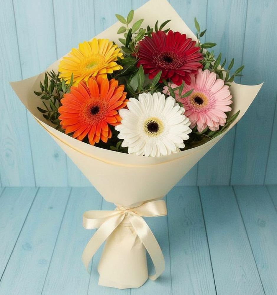 Букет цветов из: Герберы в Новое