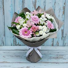 Букет цветов из:  Герберы, Альстромерии и Хризантемы в Новое