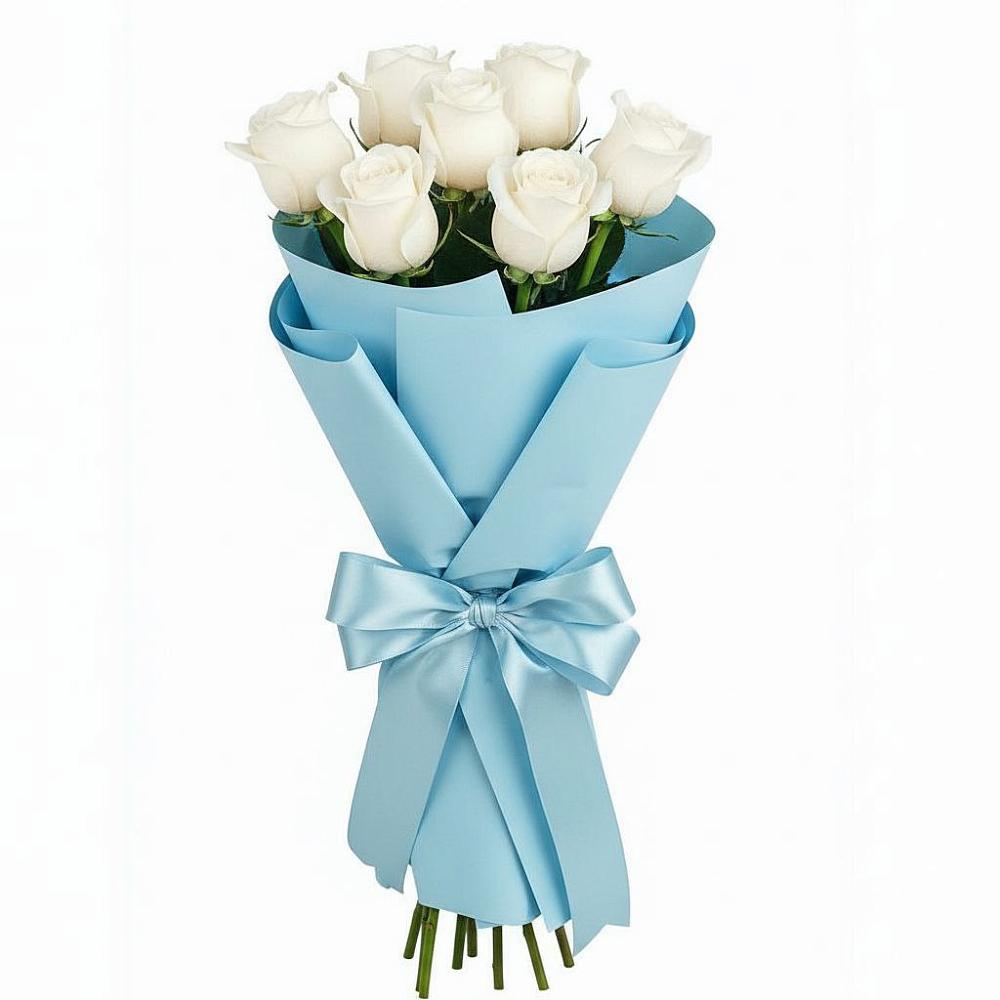 Букет 7 белых роз Проуд в Новое