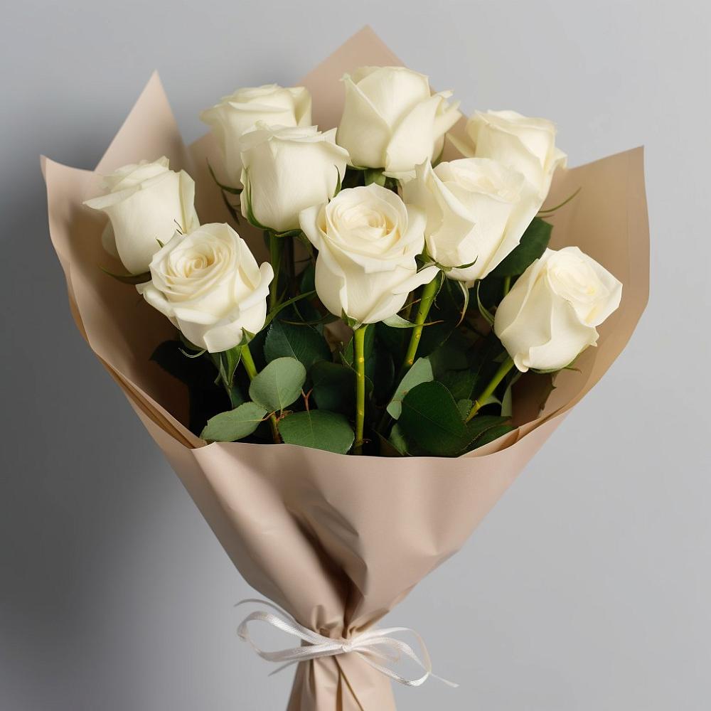 Букет 9 Белых роз Эдлесс Лав в Новое