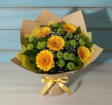 Букет цветов из:  Герберы и Хризантемы в Новое
