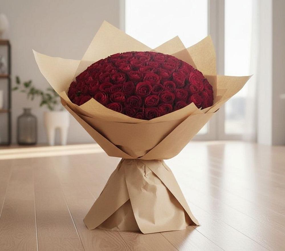 Букет 101 Красная роза в Новое