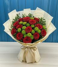 Букет цветов из:  Розы и Хризантемы в Новое