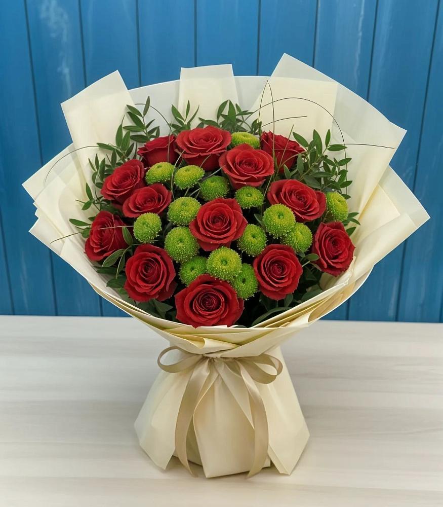 Букет цветов из: Розы и Хризантемы в Новое